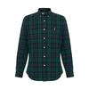 Polo Logo Embroidered Plaid Long Sleeve Shirt Men Shirts Green 710853154-004