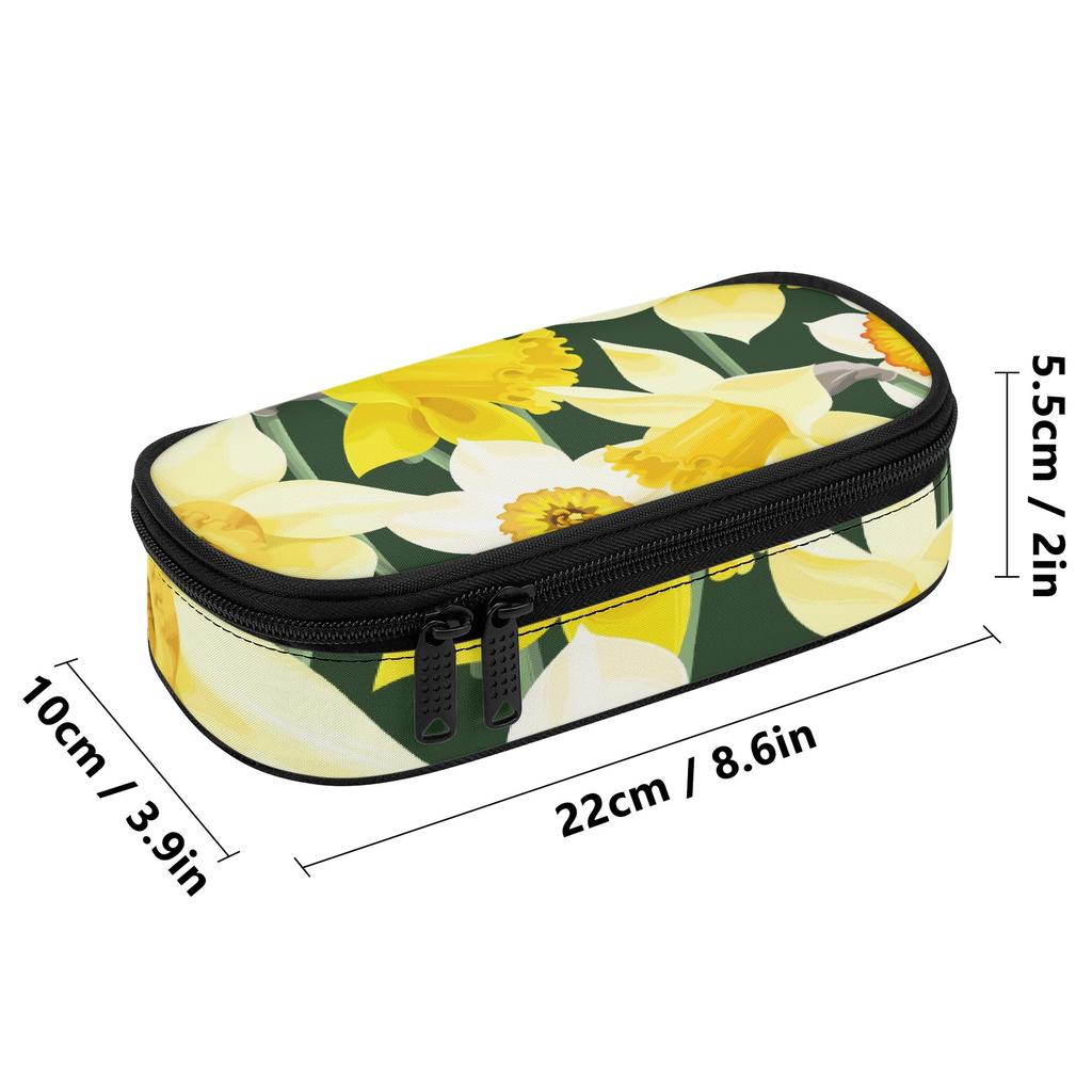 Pen Case Roomy Interior Zip Around Closure Wear Resistant Polyester with Main Compartment Mesh Pocket and Pen Slots for Boys Girls