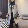 Модное и элегантное женское пальто больших размеров на осень и зиму в корейском стиле, облегающее и универсальное, с цветными блоками, шерстяное пальто