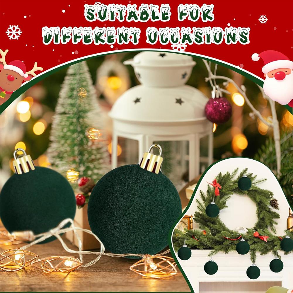 6 шт. 5 см Бархатные елочные украшения Плюшевые флокированные подвесные шары для праздничного декора, Рождественское украшение Рождественская распродажа