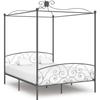 VidaXL Canopy Bed Frames Grey Metal 160 X 200 Cm