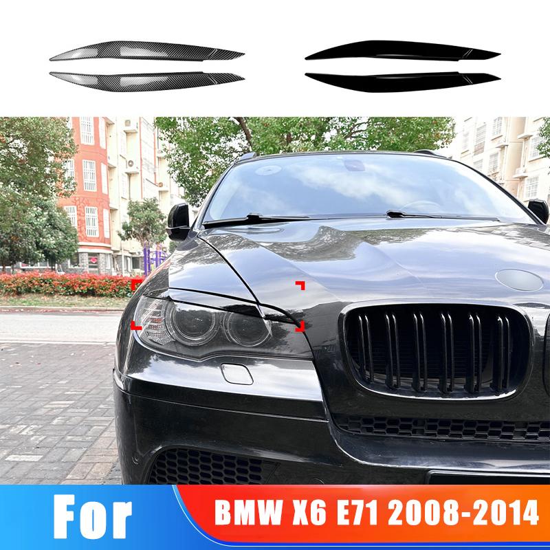 Для BMW X6 E71 2008-2014 2009 2010 2011 2012 Автомобильный Передний Фары Накладка на Фары Декоративная Внешняя Наклейка Модификация Аксессуары