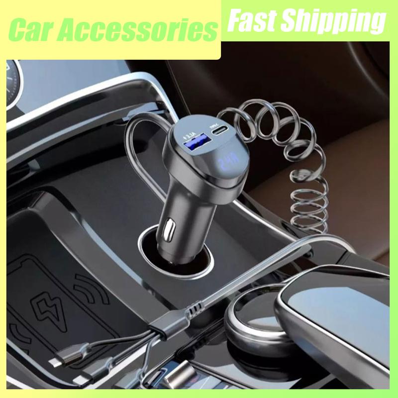 1pc Universal Car 3.1A 55W Quick Charge Auto Three Wire Charger Car Voltage Display Fast Charging Charger Car Accessories