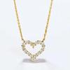 Hollow Out Full Diamond Heart-shaped Necklace Simple Alloy Diamond Inlaid Heart-shaped Pendant Women Elegant Jewelry Necklace