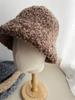 Retro Bucket Hat Women's Autumn and Winter Wool Lamb Plain Face Cover Big Head Circumference Basin Hat Versatile Thickened Warm Bucket Hat