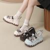 Muffin Thick Sole Cute Sweet Lolita Round Head Mary Jane Shoes Women's Versatile Lolita Bow Small Leather Shoes