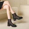 Martin Boots Women's Summer Mesh Yarn Hollow Breathable Thick Heel Short Boots Children's Net Boots Thick Heel High Heel Cool Boots
