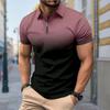 Мужская рубашка поло повседневная на молнии с коротким рукавом модная повседневная на молнии летняя весенняя рубашка обычного кроя светлого цвета с 3D-принтом