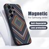Чехол с геометрической тканевой текстурой для Samsung S26 Edge S25 FE S24 Plus S23 S22 Ultra A15 A16 A17 A35 A36 A37 A54 A55 A56 A57 5G Магнитный Гибридный Матовый Чехол