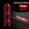 6 шт./компл., автомобильные светоотражающие полосы, углеродное волокно, автомобильная наклейка, грузовик, авто, двигатель, защита от царапин, предупреждающая наклейка, автомобильные аксессуары