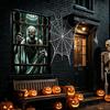 Large Size Fake Window Banner Hanging Design Horror Hanging Cloth  Home Decoration