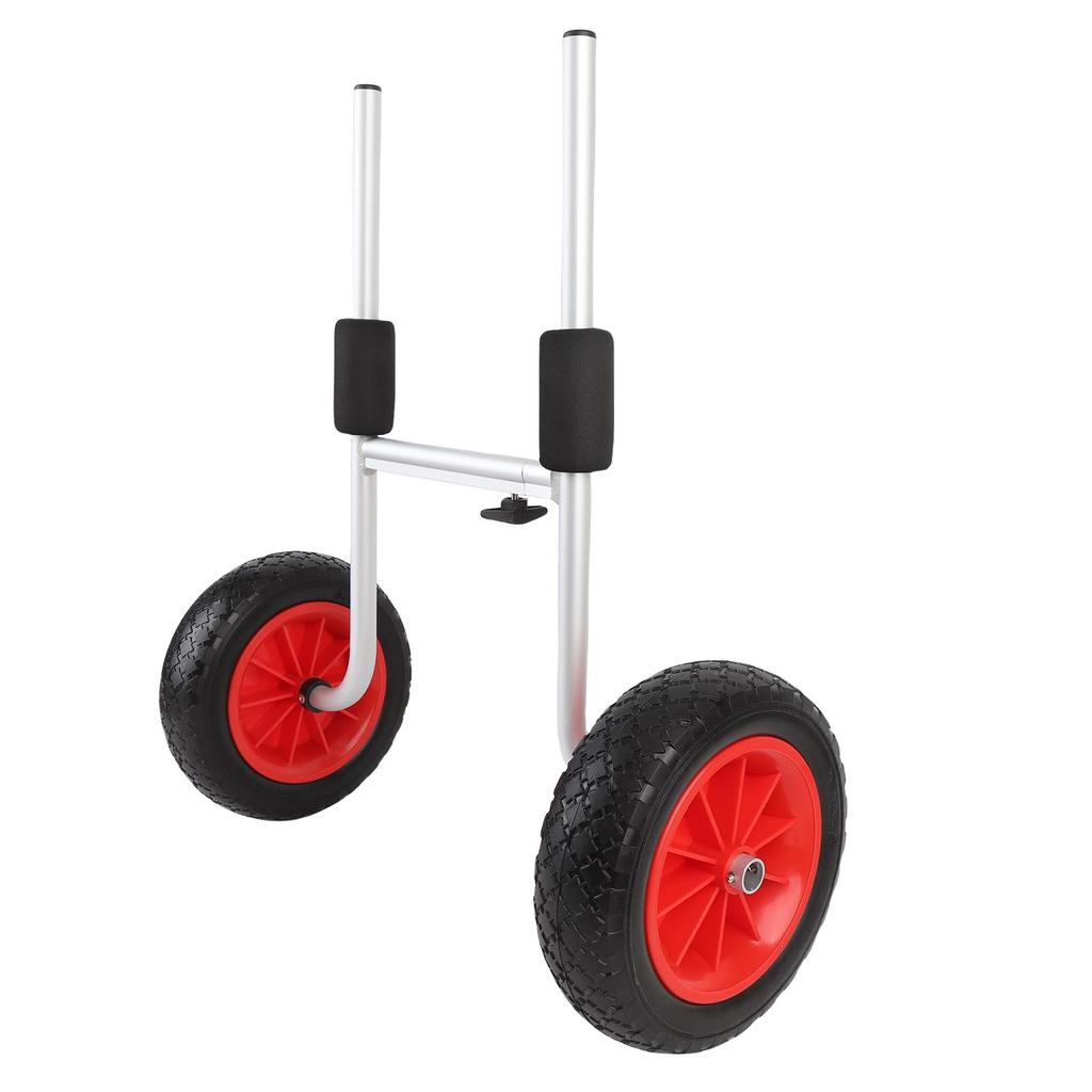 Kayak Cart with 10 Inch Solid Wheels Adjustable Width Heavy Duty Foldable Canoe Carrier Boat Trailer Transport