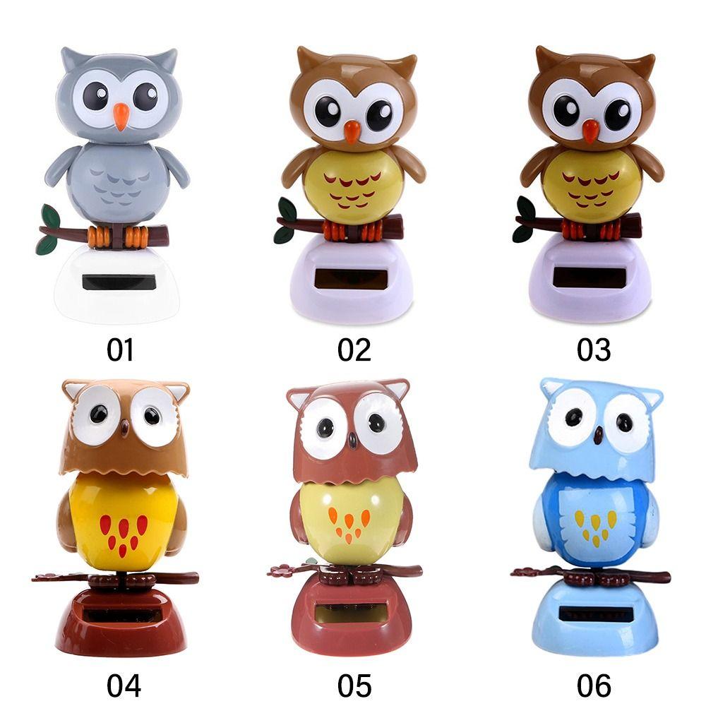 Office Solar Powered Animal Shaking Head Toy Car Ornament Decoration Owl Dancing Doll Swinging Toy