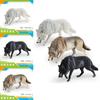 Childrens Static Pvc Wild Animal Figures Featuring Black And White Wolf Collectibles