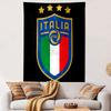Italy Football Team Emblem with Stars Patterned Tapestry Home Decor, Suitable for Bedroom and Living Room, Gift