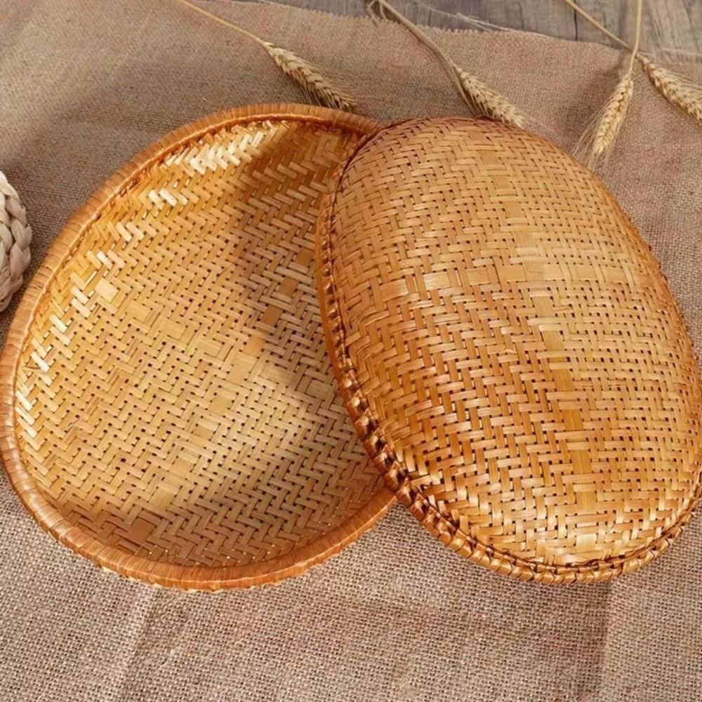 Oval Shape Woven Bread Basket Wicker Material Fruit Display Basket  Kitchen Use