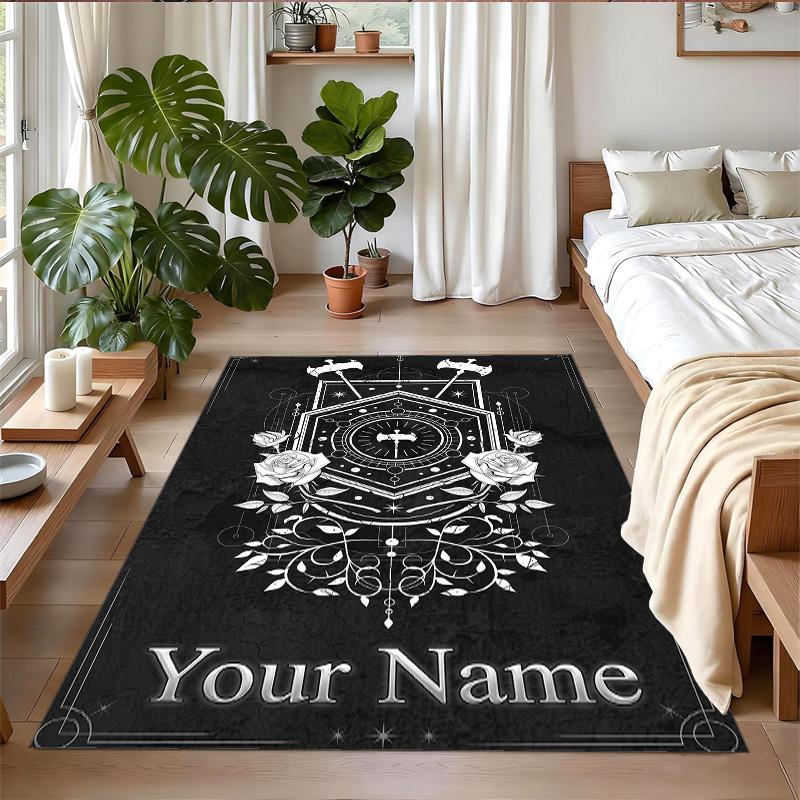 Crystal Velvet Rug Custom Name Text, Soft Non Slip Floor Mat Home DecorSleep Token