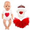 Набор из 3 кукол на день рождения, розовые аксессуары для одежды, включая юбку, комбинезон, повязку на голову для куклы для новорожденных 43 см/17 дюймов (Нет куклы)