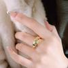 Luxury Octagram Star Ring for Women Fashionable Zircon Sunflower Tail Ring Unique Design Index Finger Jewelry