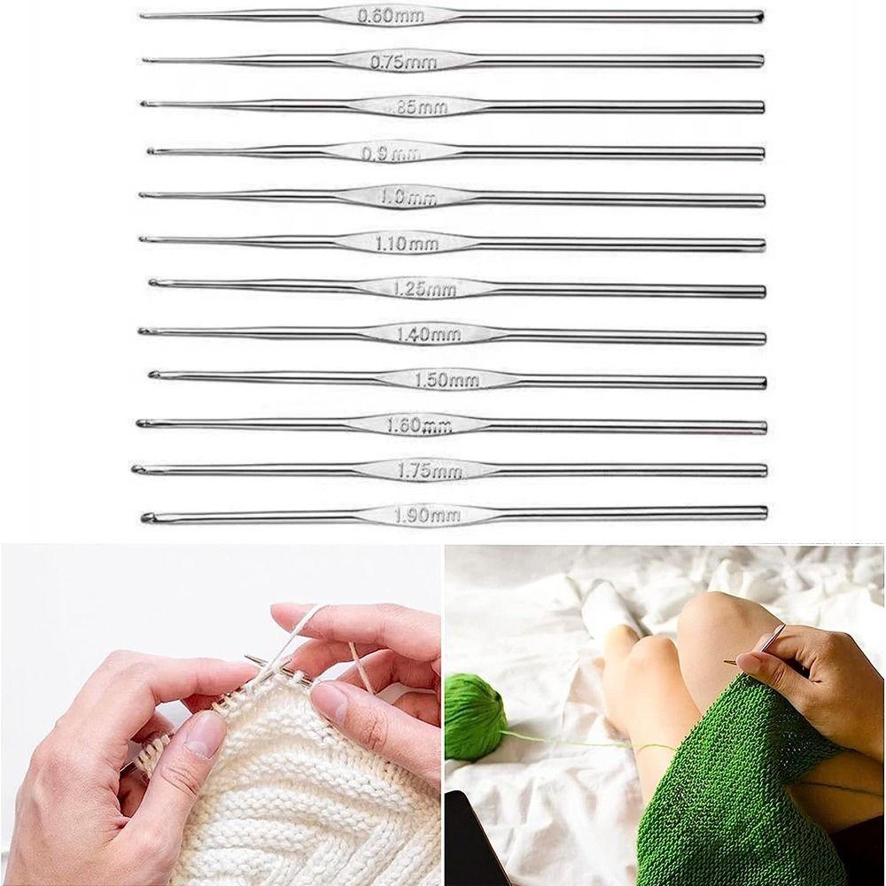 Спицы для вязания крючком из нержавеющей стали, спицы для вязания крючком небольшого размера, новые спицы для вязания, свитер