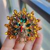 Vintage Turkey Brooch Creative Thanksgiving Rhinestone Funny Animal Pin Personalized Coat Corsage Accessories