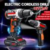 12V/24V Brushless Cordless Screwdriver Rechargeable Drill Power Tool Multi-function Electric Drill