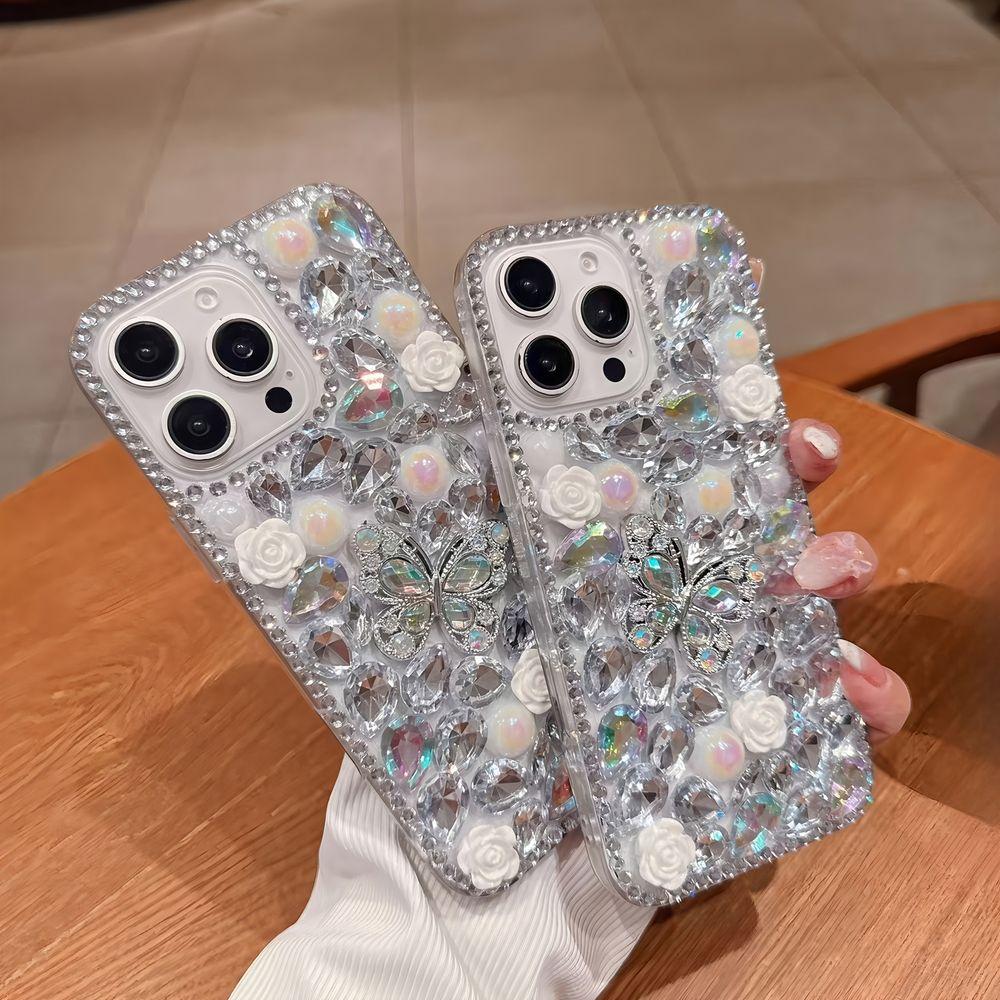 Glitter Bling Crystal Rhinestone Butterfly Phone Case For OPPO Reno 14 14F 13 13F 12 12F 11 11F Pro 4G 5G Cover Gift girl