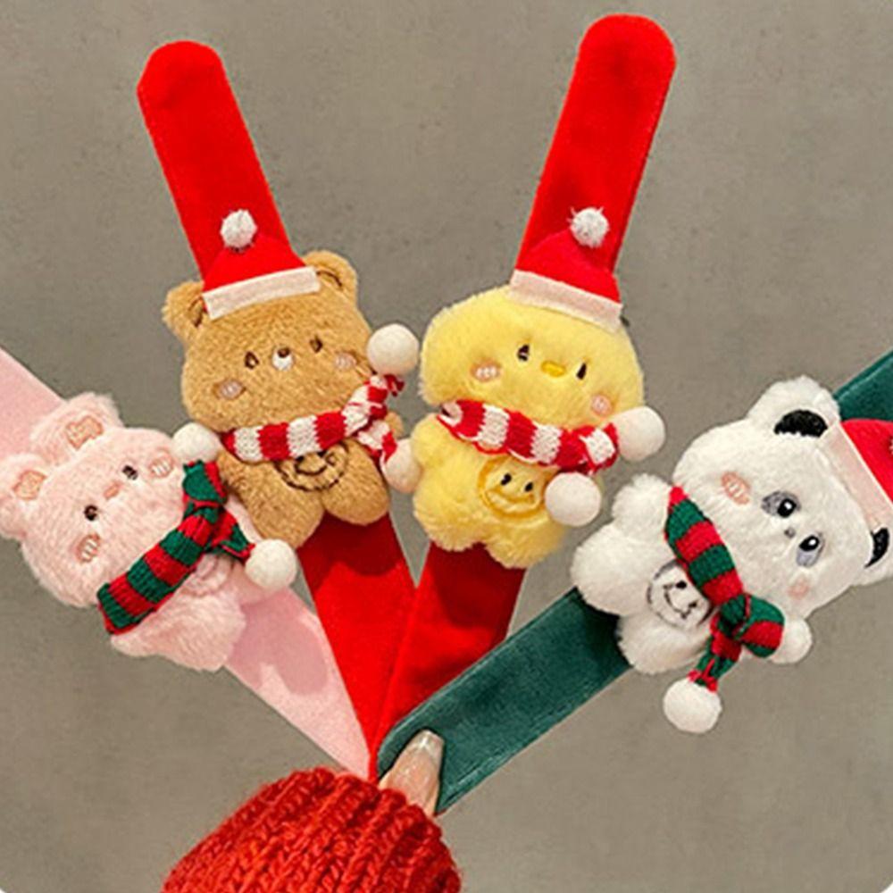 Creative Plush Slap Bracelets Multicolour Christmas Wrist Ornaments Handbands Accessories