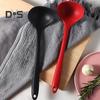 2Pcs Heat Resistant Silicone Ladle Spoon Long Handle Hanging Hole Non-Stick Mixing Spoon Kitchen Cooking Utensils Baking Tool