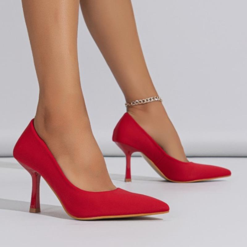 Женские туфли на высоком каблуке с острым носком, повседневные, профессиональные, повседневные, офисные, модные, туфли на шпильках, лето 2024, новые, женские туфли без застежек