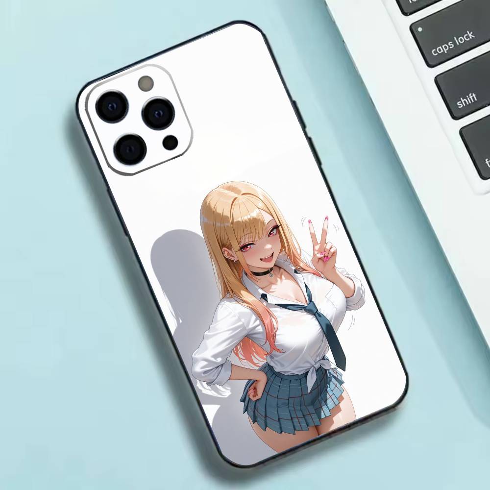 Чехол для телефона M-My Dress-Up Darling для iPhone 17,16,15,14,13,12,11 X XR Plus, Мягкий силиконовый черный чехол