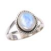 Natural Rainbow Moonstone Gemstone Handmade 925 Sterling Silver Ring Size 6 K4a99