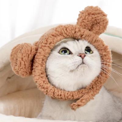 Кошачьи шапки, регулируемые мягкие головные уборы для маленьких домашних животных, шапка-медведь для кошачьего капора, косплей, фестиваль, день рождения, тематическая вечеринка, фотореквизит
