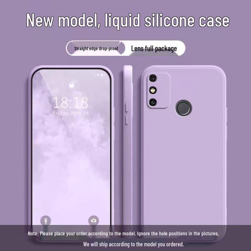 Honor 9A Однотонный Кубик Рубика Жидкий Чехол Полное Покрытие Противоударный Мягкий - Новая Модель