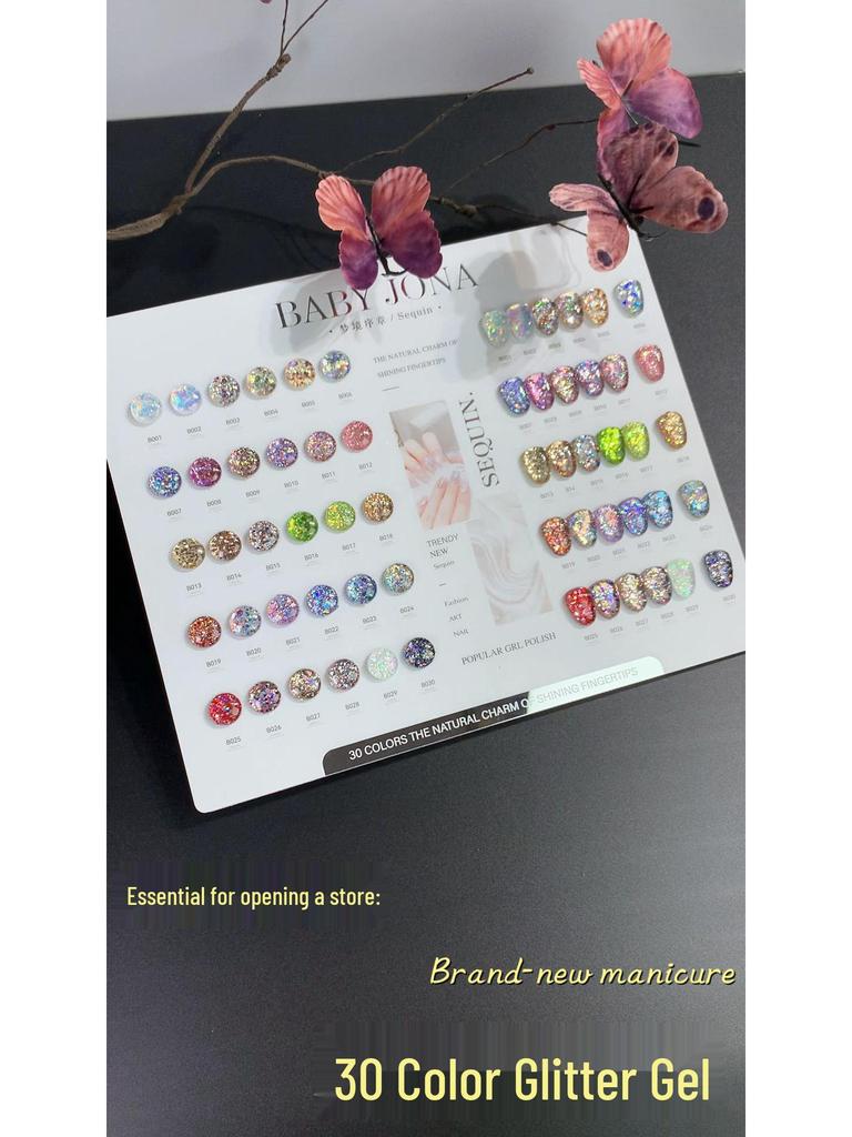 Гель с блестками Jiaona: Новые конфетные хлопья для нейл-арта 2025