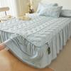3 шт. Юбка для пододеяльника Наволочка Стеганое покрывало, Элегантный стиль Волан для кровати с оборками Устойчивое к сминанию и выцветанию постельное белье