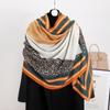 Autumn New Leopard Hit Colour Imitation Cotton Linen Silk Scarf Summer Travel Beach Sun Shawl Female Wild Warm Scarf