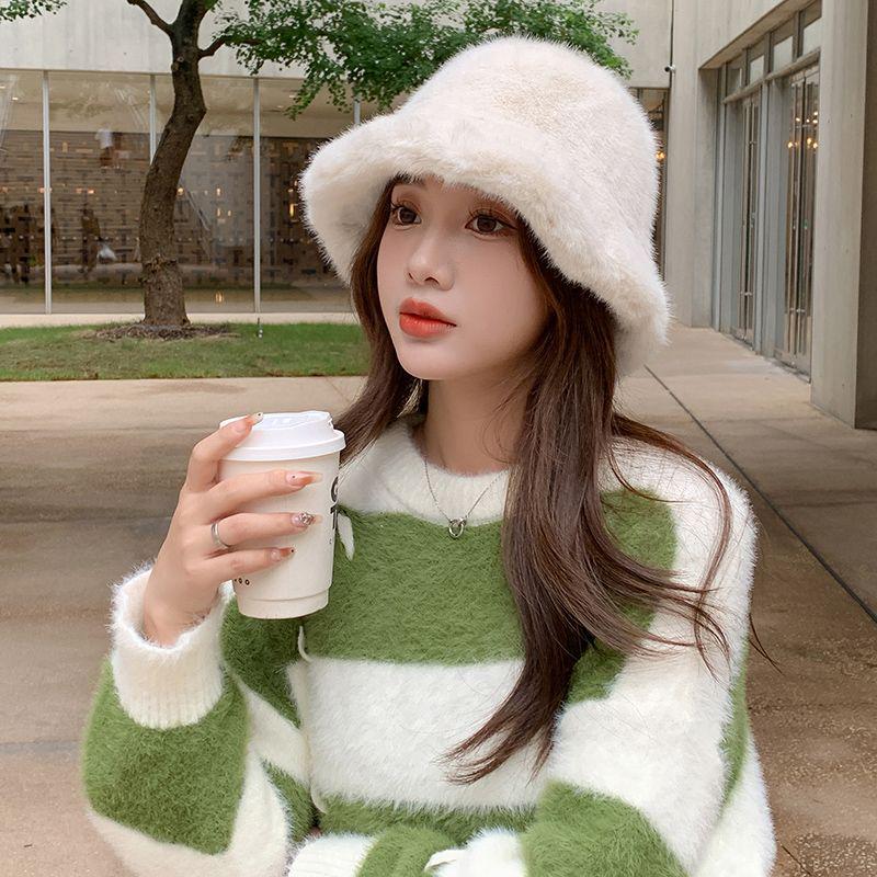 2023 Корейский стиль Водонепроницаемая шапка-мишка из норки с кошачьими ушками - Теплая весенне-осенняя мода для женщин