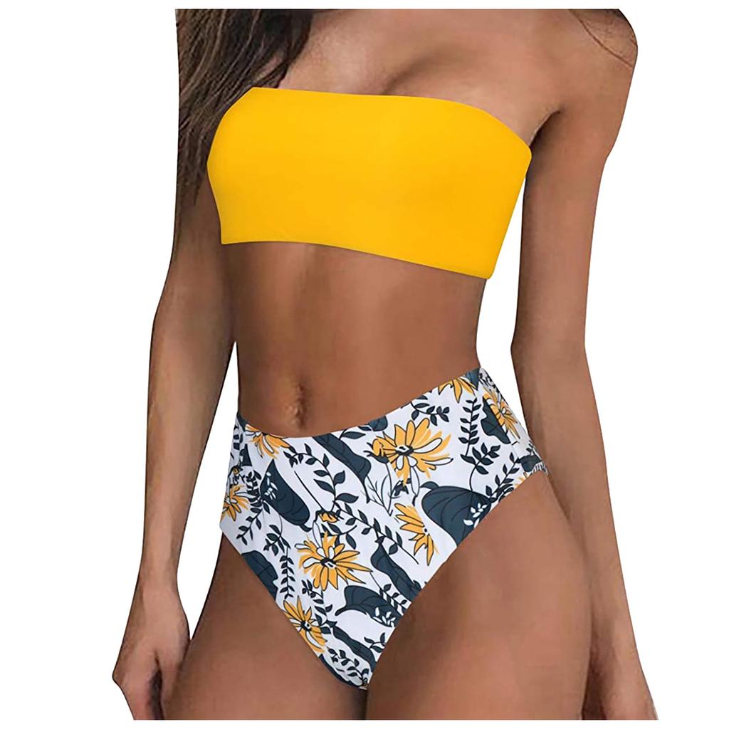 Women's Printing Padded Push Up 2 Piece Bikini Hollow Out Swimsuits Beachweart
