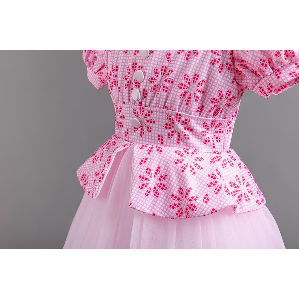 Children's Princess Dresses Thousand Birdie Patchwork Mesh Puffy Long Bubble Sleeve Girls' Stage Performance Dresses Girl's Favourite Dress