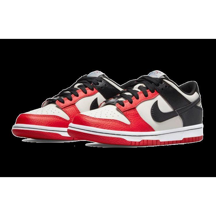 NBA x Nike Dunk Low EMB GS 75-я годовщина - Bulls Детские кроссовки Красный Парусный Черный DO6288-100