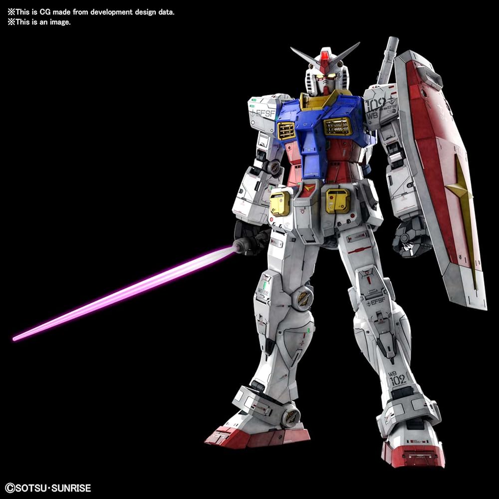 Пластиковая модель Gundam RX-78-2 в масштабе 1/60 серии PG Unleashed, с цветовой кодировкой