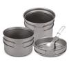 Camping Titanium Cookware Set 1000ml 750ml Pot Pan Spoon Set for Outdoor Camping Hiking Backpacking