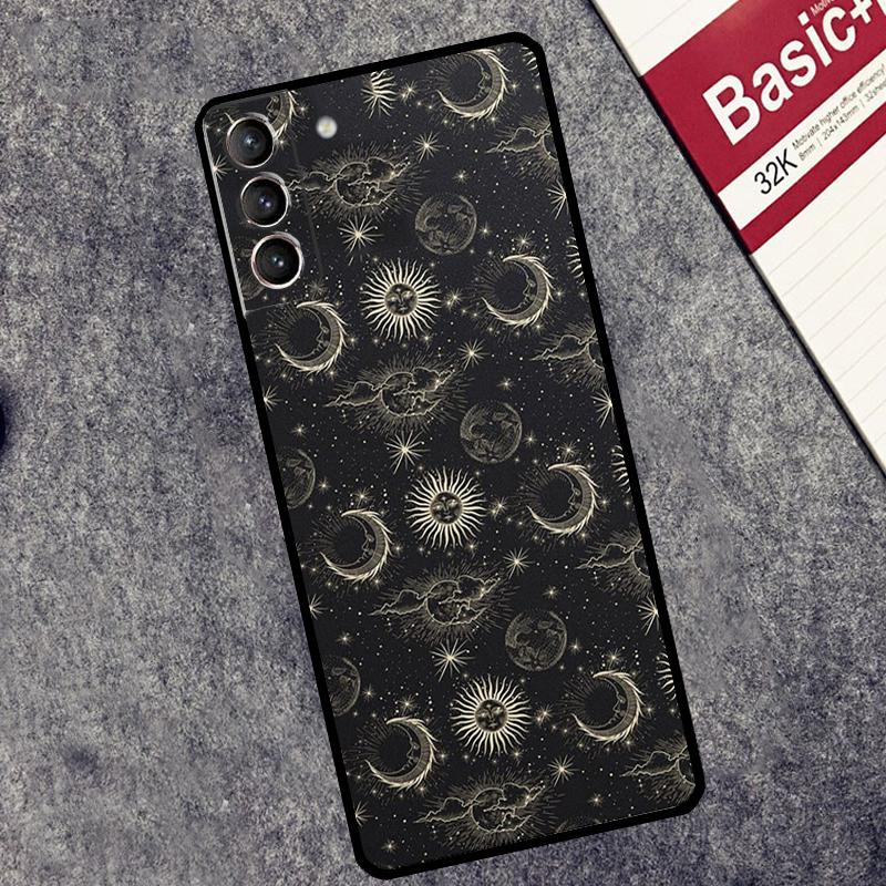 Астрологический чехол 'Солнце, Луна, Облака' для Samsung Galaxy S24 S23 S22 S21 Ultra Plus Note 10 Note 20 S8 S9 S10 S20 FE