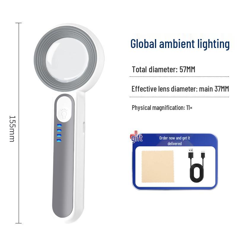 Увеличительное стекло HD 90x с подсветкой для чтения, электроники, ювелирных изделий, антиквариата и монет.