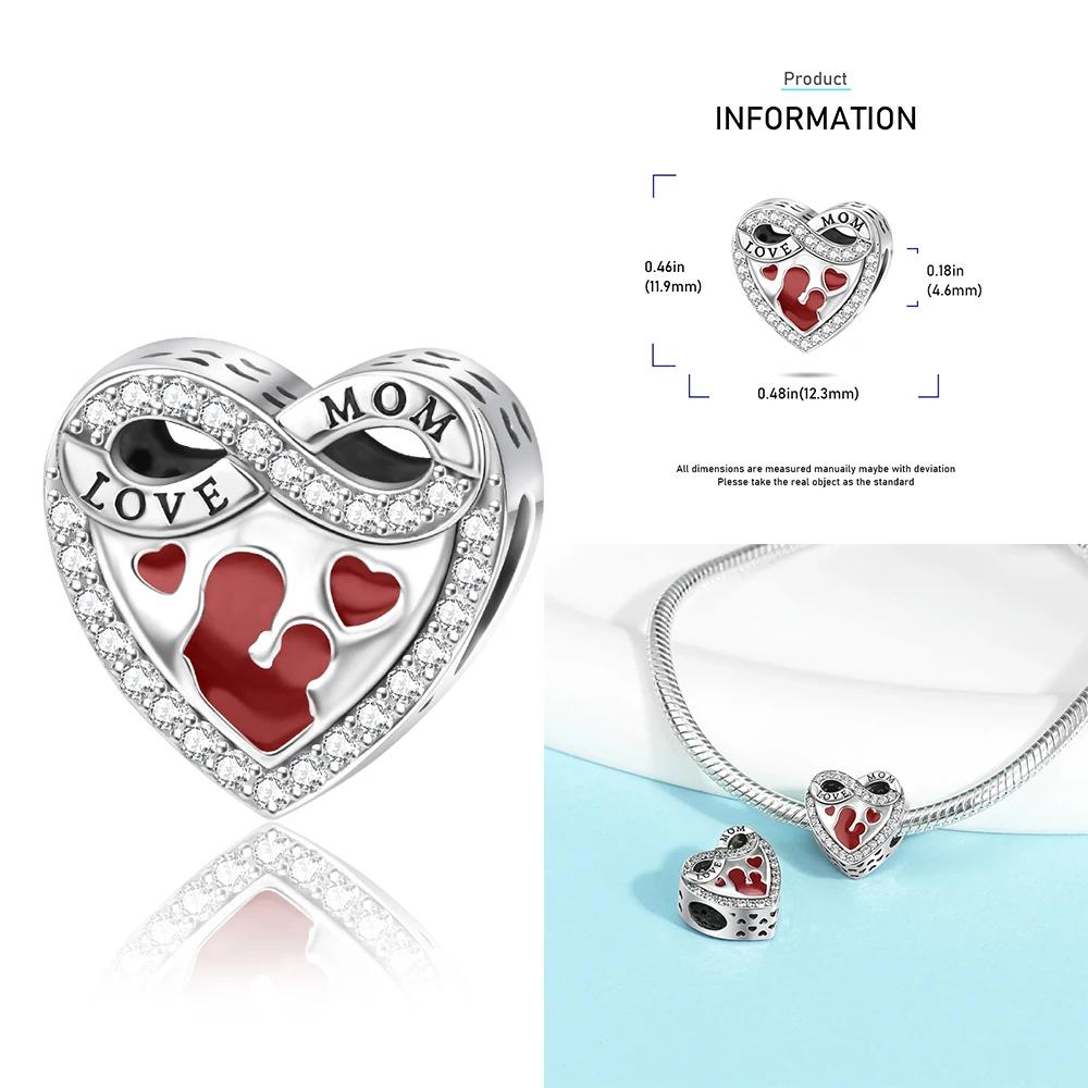Медный Шарм-Подвеска в Форме Сердца Любовь Дом Матери Семья Подходит для Браслета Ювелирные Изделия Ручной Работы DIY Подарки