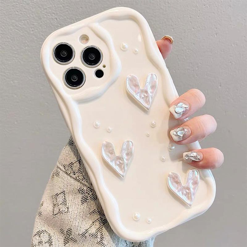 Маленький свежий чехол для телефона для Apple 17 Promax Все включено Защита от падений Точное отверстие для IPhone 15 Plus Женский 14 Цепочка