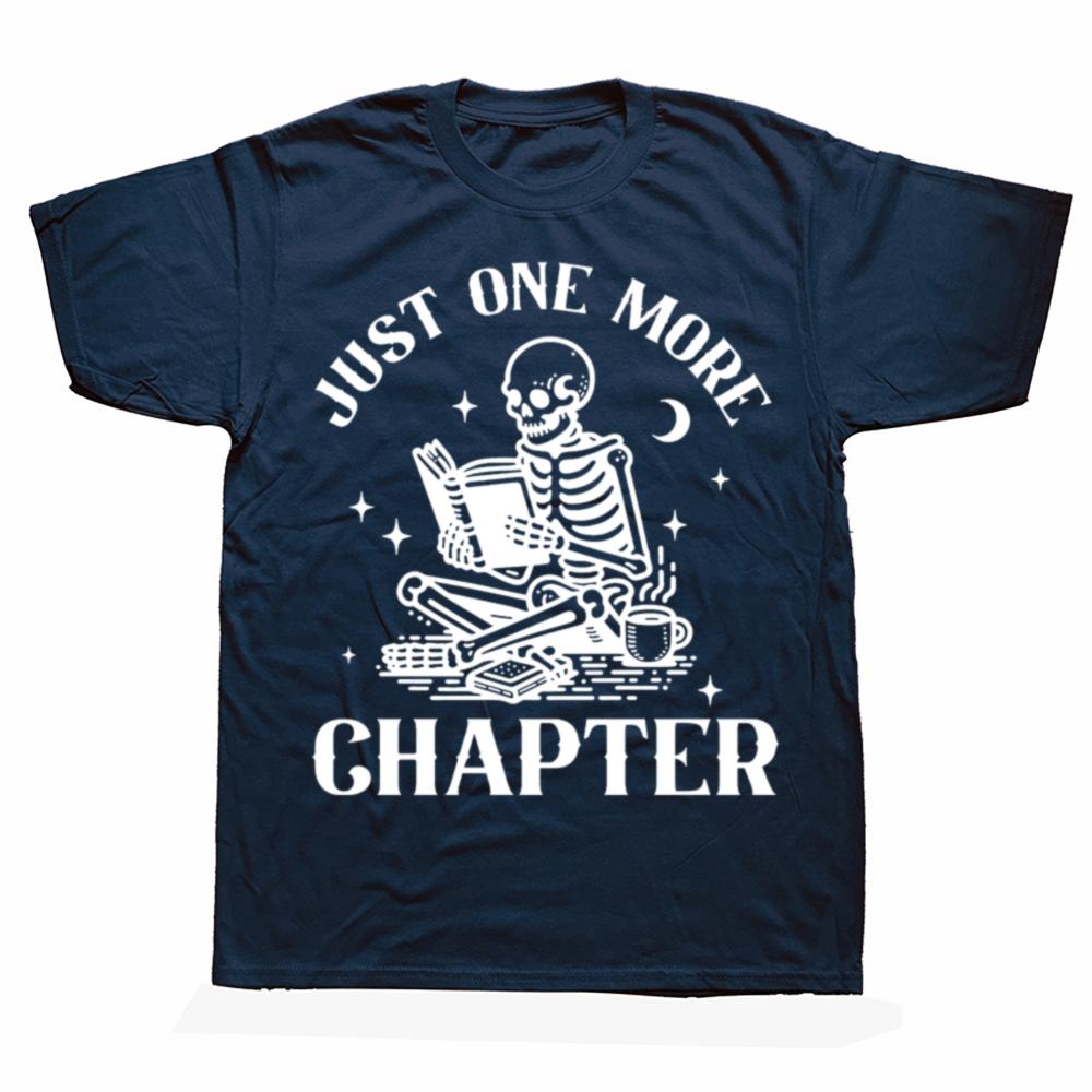 Еще одну главу Футболки Забавная футболка с черепом и книжным червем Любитель книг Чтение Учитель Футболка Женская Мужская Хлопок Футболки с коротким рукавом