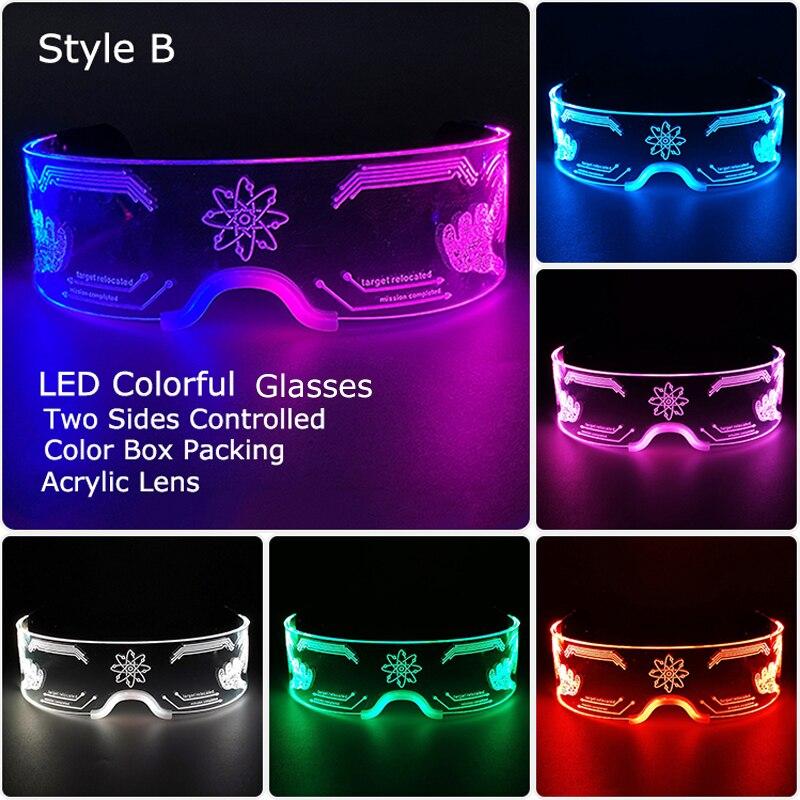 Высококачественные светодиодные светящиеся очки, акриловые светящиеся очки для карнавальной вечеринки, КТВ, DJ, барный костюм, декор, подарок на день рождения, Рождественский подарок