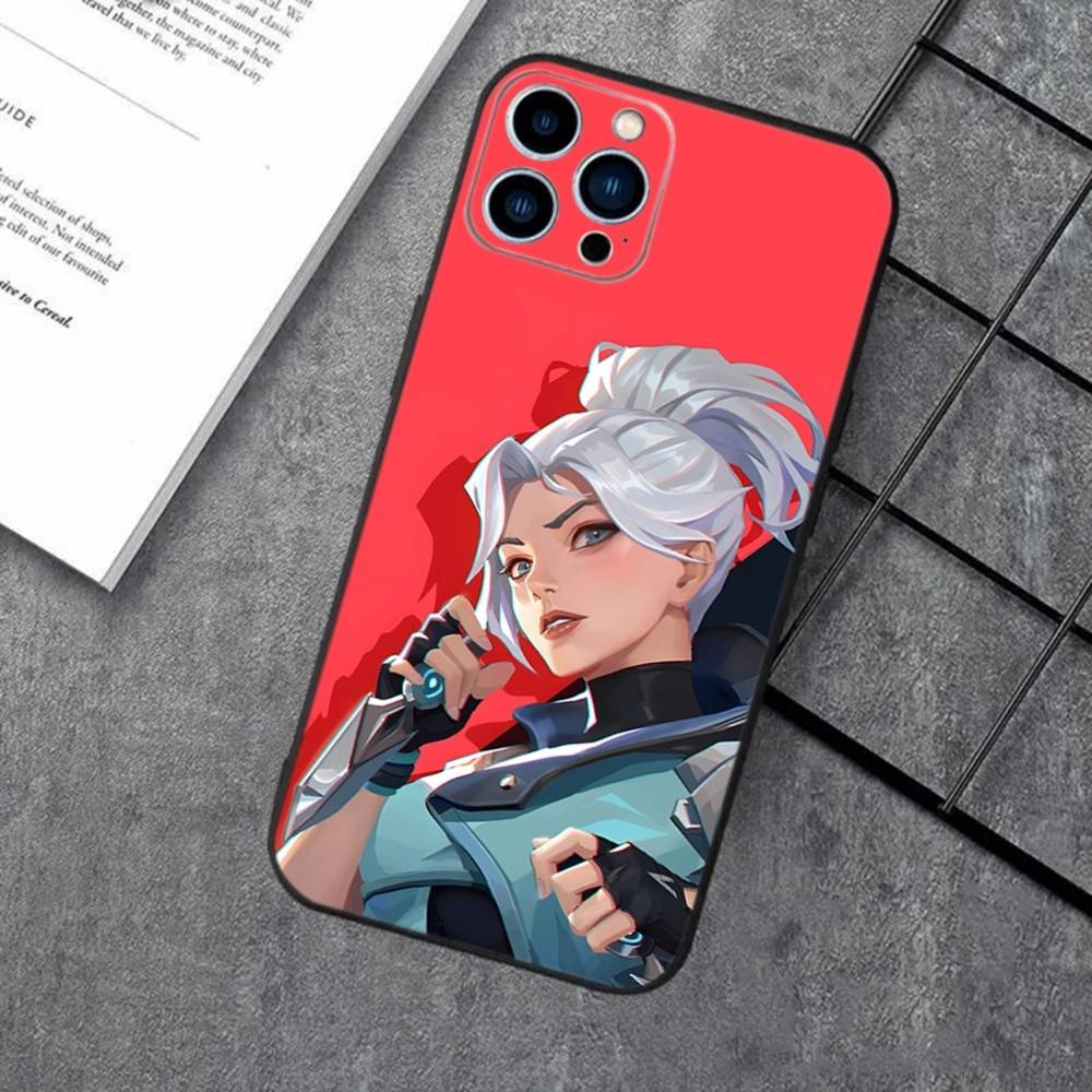 Чехол для телефона V-Valorant Jett Game для iPhone 16e,16,15,14,13,12,11,XS,XR,X,8,7,Pro,Max,Plus,mini Силиконовый Черный Чехол